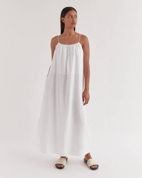 Raylee Linen Dress - White