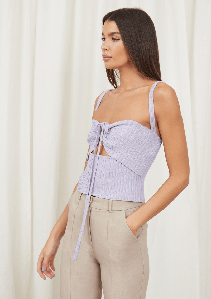 EMERIE KNITTED TOP LILAC KNIT