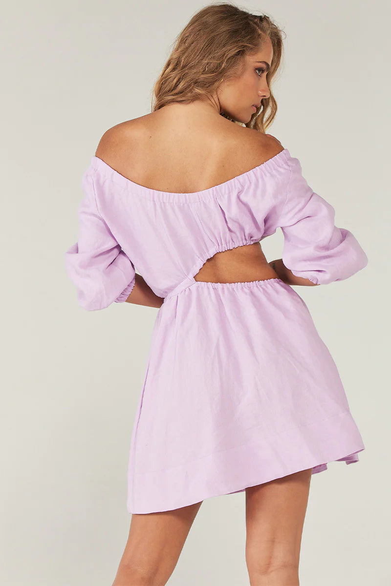 ENTICE REVERSIBLE MINI DRESS FROSTED LILAC